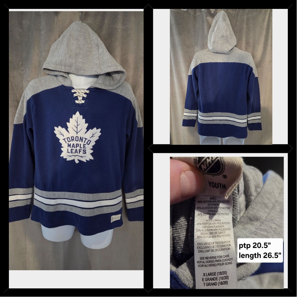 Toronto Maple Leafs Youth Hoodie - Blue and Gray